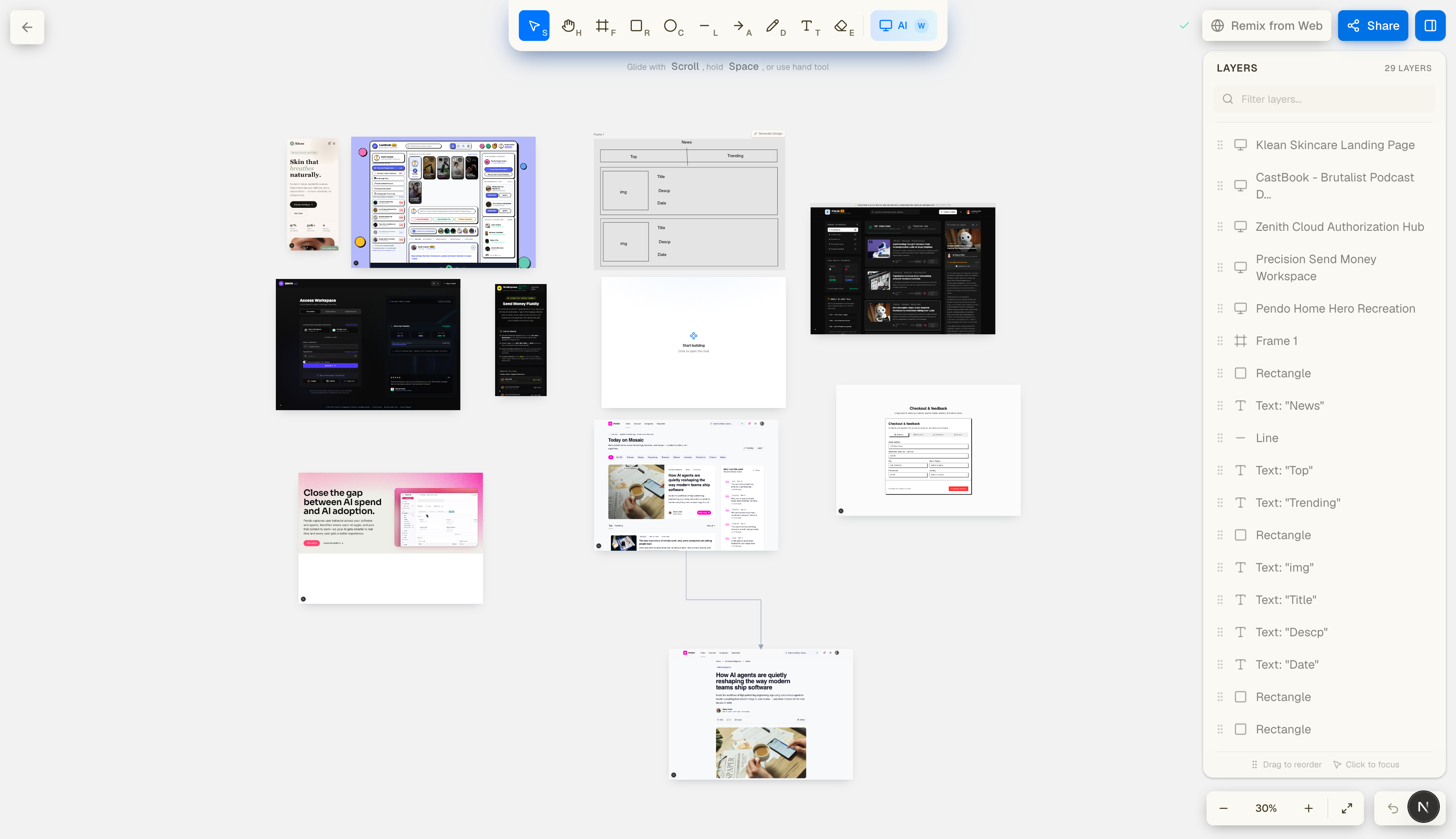 Infinite Canvas for wireframing